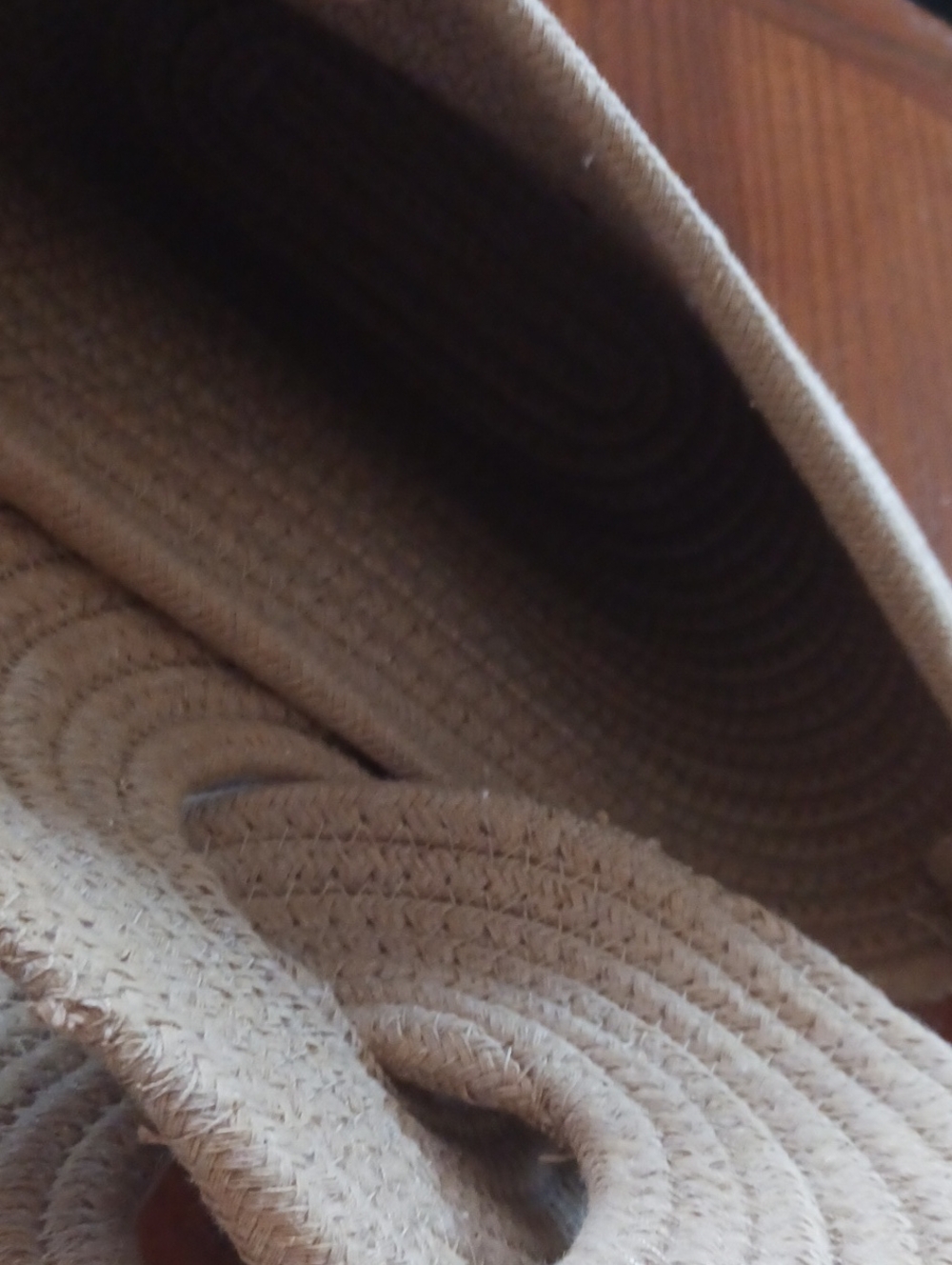 Beige Woven Crossbody Bag with Pearl Accent - Picture 6 of 7